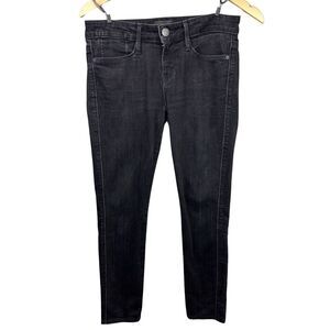 Vince Jeans Womens 26 x 26 Black Stone Wash Skinny Flap Button Pockets Mid-Rise